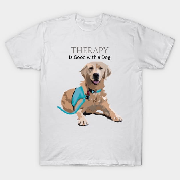 Therapy Dog Turquoise T-Shirt by B C Designs